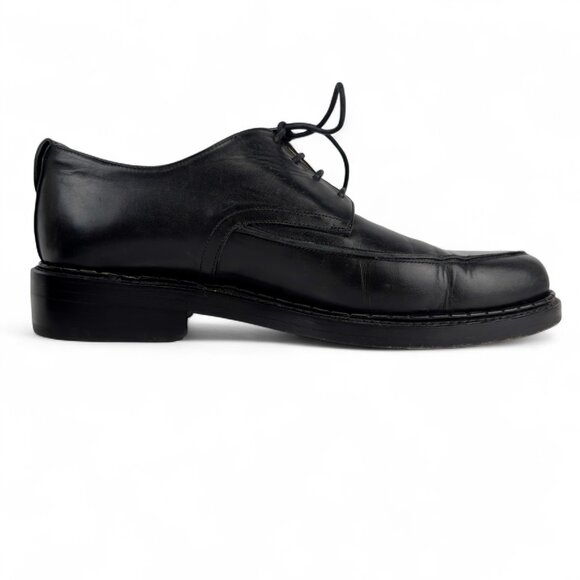 JOHN FLUEVOG Moneymaker Goodyear Welt Leather Sole Black Derby Shoes Size 8 - Picture 6 of 15